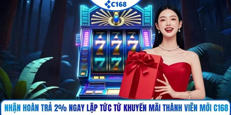 Nhận hoàn trả 2% ngay lập tức từ khuyến mãi thành viên mới C168